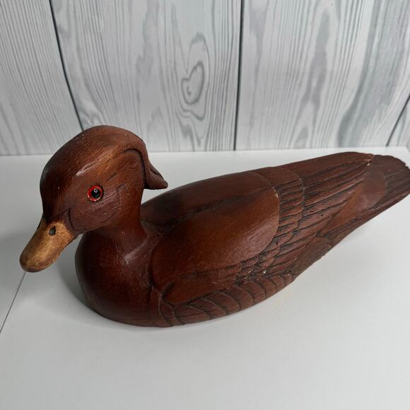Other Other - Handcrafted 12" Wooden Duck  1983 Don Eisenschenk #119 Vintage Minneapolis, MN